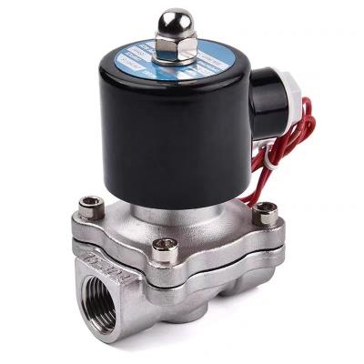2W250 válvula solenoide de fio feminino de aço inoxidável adequada para temperaturas extremas