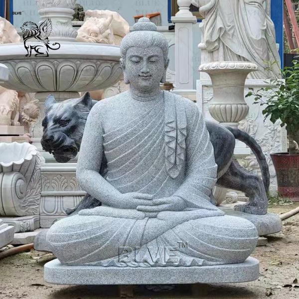 Sitting Buddha Marble Sculpture Natural Stone Granite Buddha Statues Life Size Outdoor Garden Handcarved