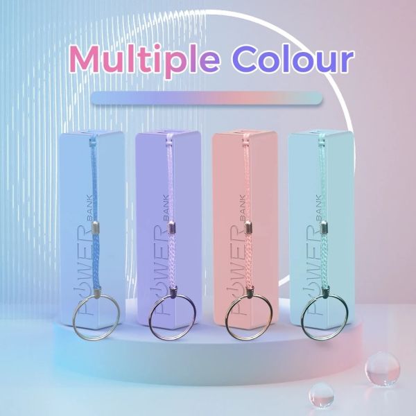 Key Chain Mini Wired Power Bank 2600mAh Portable Mobile Keychain Charger