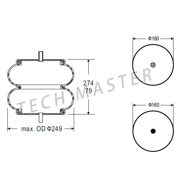 Auto parts Air Spring For Truck Double Convoluted Industrial Firestone W01-358-6897 Air Spring Bellow