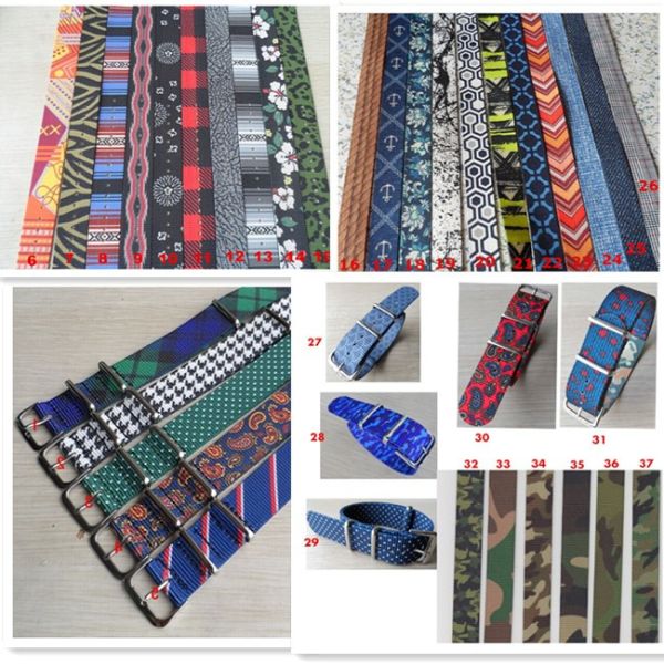 Outdoor Style Nylon Striped Watch Strap