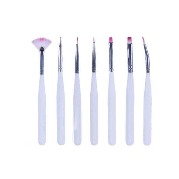 Professional Fine Thin Nail Art Brush , 7 Piece Coloured Gel Nail Art Pen At Home