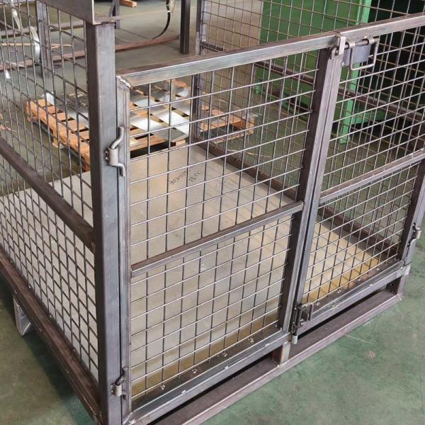 Customized Size Steel Pallet Box Stackable Design For Warehouse Storage