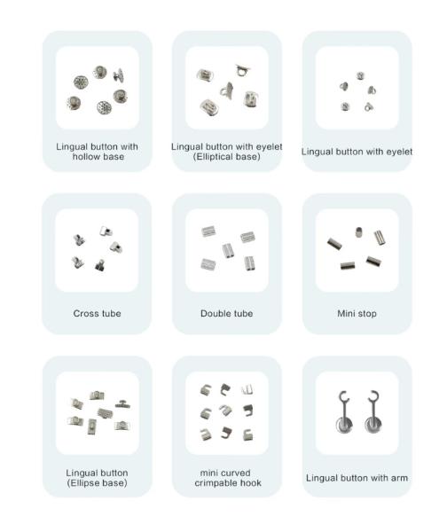 Stainless Steel Orthodontic Accessories Lingual Button Crimpable Hook Class II