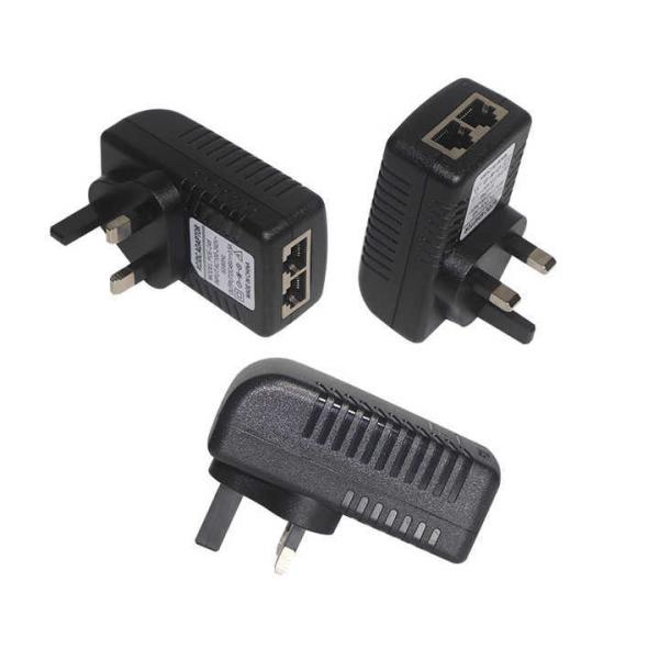 UK Plug 48V PoE Injector for IP Cameras and Wireless APs