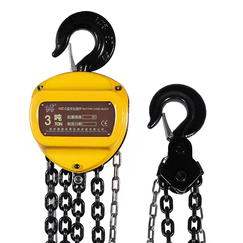 HSC Portable Chain Block CE Certified Manually Operated Hoists Featuring Robust Chain Mechanism