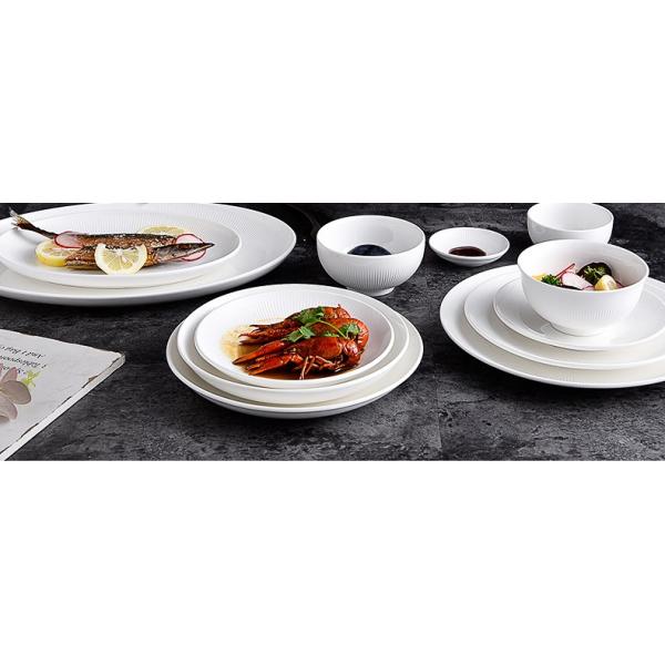 Greasy Smooth White Porcelain Rice Bowls Wear Resistant