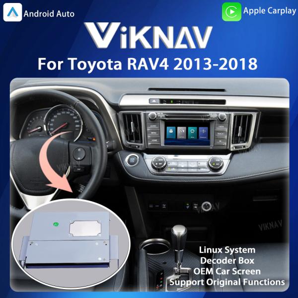 Viknav Linux System Decoder Box Apple Android Wireless Auto CarPlay Для Toyota RAV4 2013-2018 годах