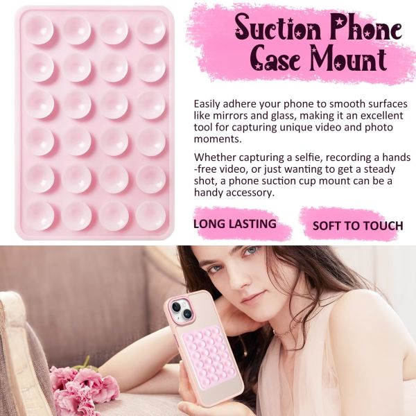 Portable 24 Sucker Double Sided Acrylic Adhesive Silicone Mobile Phone Holder Low Noise Soft Selfie Case Anti-Shock Removable