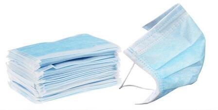 Elastic Earloop 3 Ply Disposable Face Mask / Blue Non Woven Disposable Mask