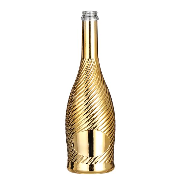 Custom Capacity Matte Pink Silver Gold Blue Silver Electroplated Champagne Bottle 750ml with Cap