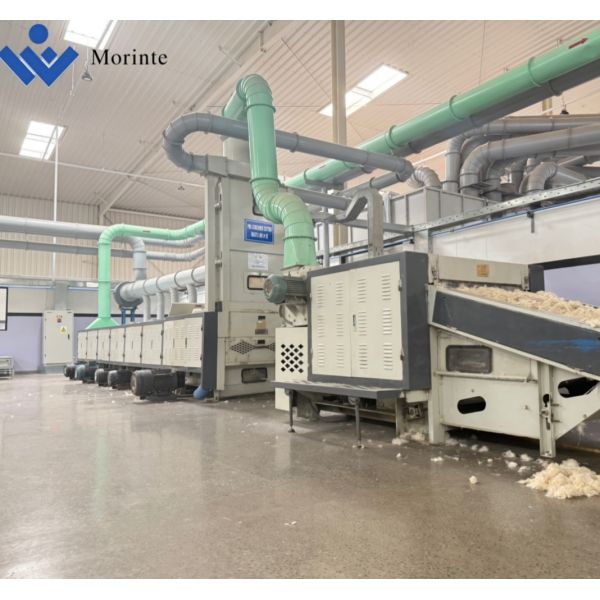 Garment waste recycling line