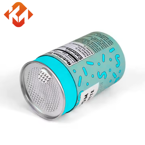 Easy-tear Lid Food Jar Sealed Round Tube Cylindrical Food Packaging Paper Box For Tea Spices Salt Raisins Nutritional Powder