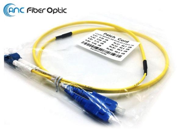 Flat Duplex Optical Fiber Patch Cord LSZH SM OS2 2.0mm LC-SC 1M Easy To Strip