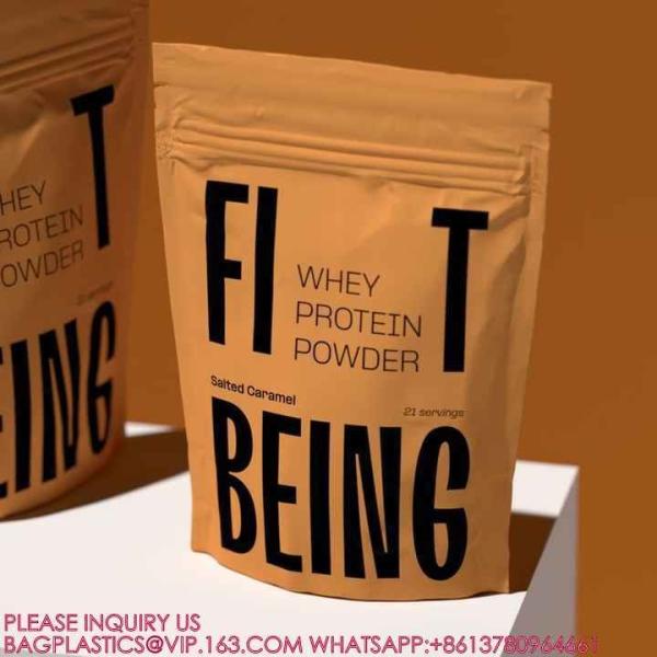 Bio Laminated Aluminum Foil Stand Up Tea Bags Pouch Resealable Matcha Green Tea Powder