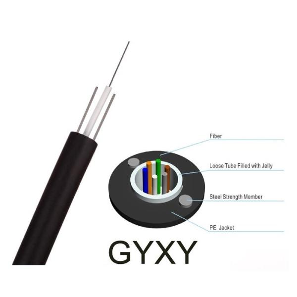 24 Core Outdoor G652D Single Mode With Two Steel Wire Strength Member Fiber Optic Cable GYXY