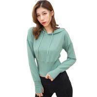 Vêtements de sport bas MOQ de douille de séance d'entraînement de culture de yoga d'OEM longs de femmes supérieures de veste