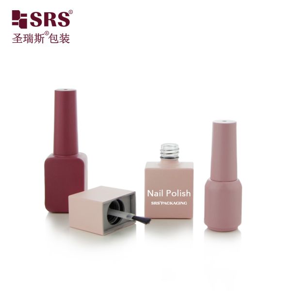Customize Color Glass Bottle With Brush For Nail Polish Empty Makeup Bottles Packaging Painted Color With Logo Printing