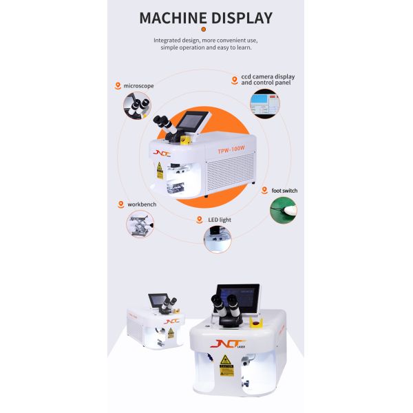 Portable Desktop Silver Gold YAG Pulse 200W Mini CCD Jewelry Welding Fiber Laser Welder Machine