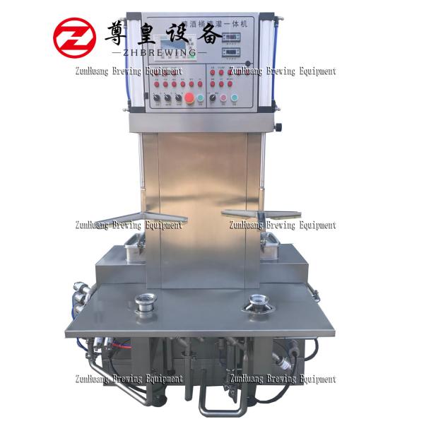 Silver 2 Head Beer Keg Machine , Steam / Electric Heating Keg Cleaning Machine