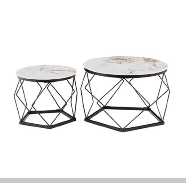 Minimalist Modern Light Luxury Small-sized Household Round Coffee Table Living Room Balcony Sofa Side Table Corner Table