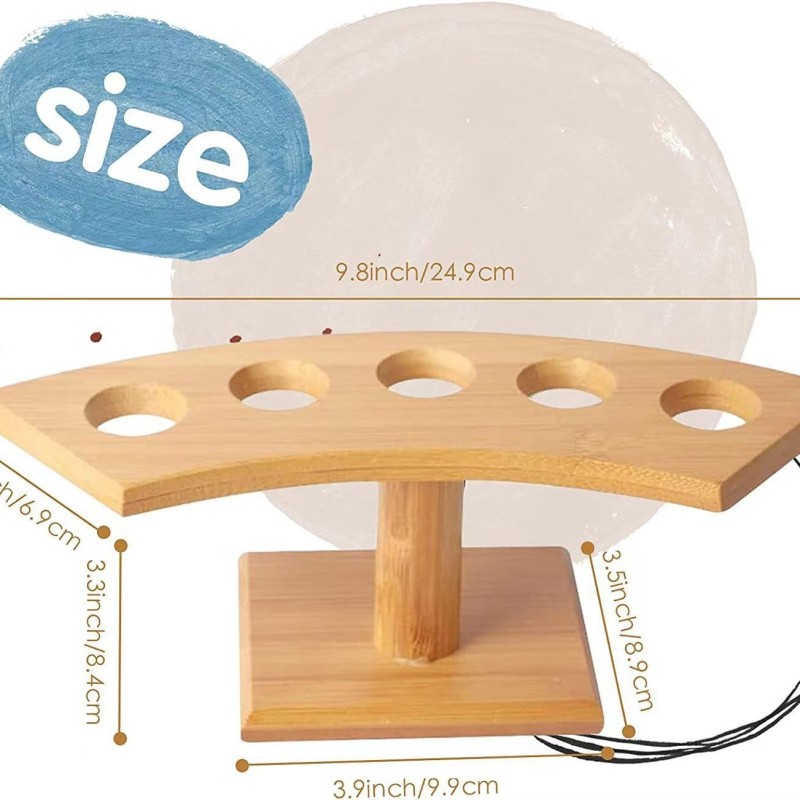 Solid Wood Bamboo Sushi Stand Double-Tiered Hand Roll Table Display Stand with Sugar Cone Wooden Wholesale Pot Holder