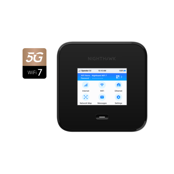 NIGHTHAWK M7 Ultra 5G WiFi 7 Mobile Hotspot Router with 5.8Gbps Speed and 2.5G Ethernet
