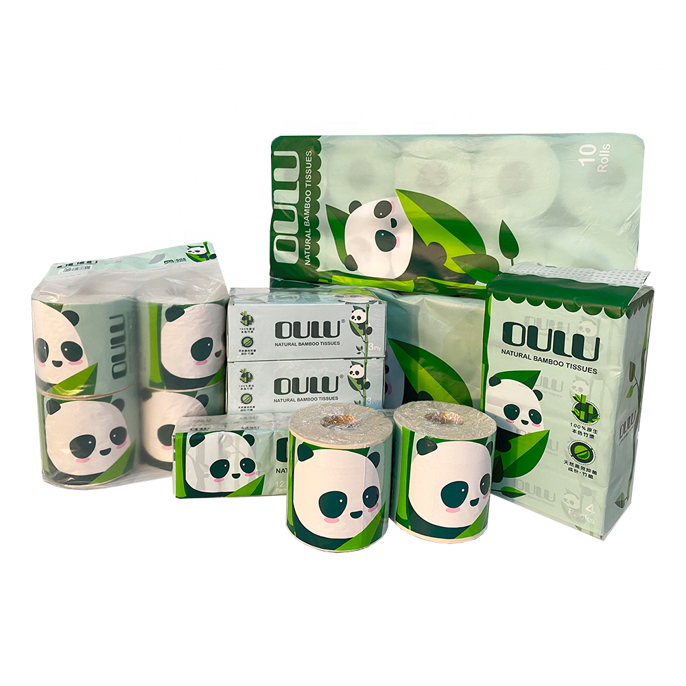 Eco Friendly Bamboo Toilet Paper Custom logo 2/3/4 Ply Commercial Toilet Paper Tissue