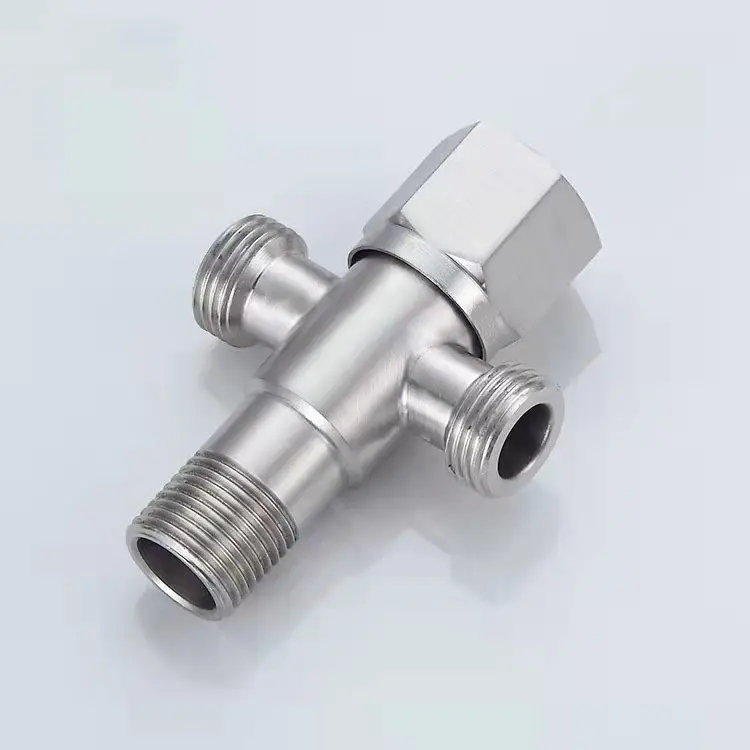 Modern Bathroom Toilet Faucet Mixer Control Angle Brushed Color Two-Way 304 Angle Valve
