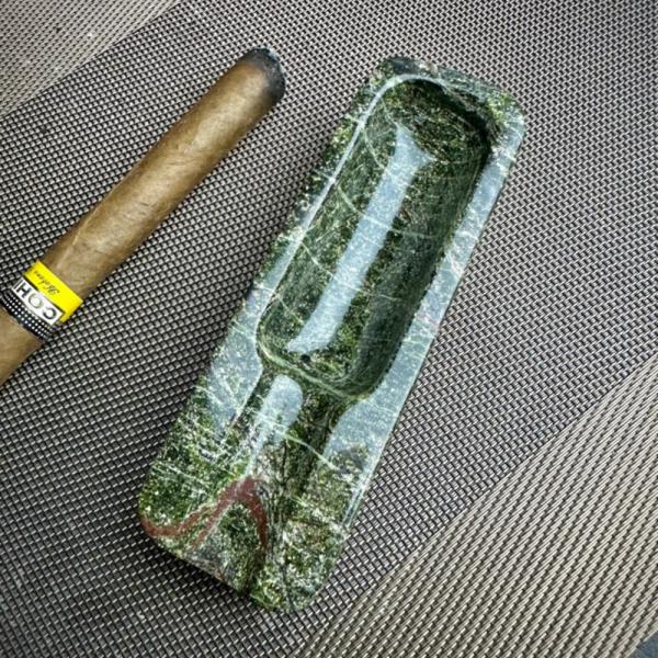 Cenicienta de mármol verde natural piedra de lujo personalizada para fumar en casa