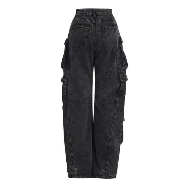 Cotton Denim Oversized Hiphop Embroiled Baggy Loose Men's Jeans for Sustainable Style