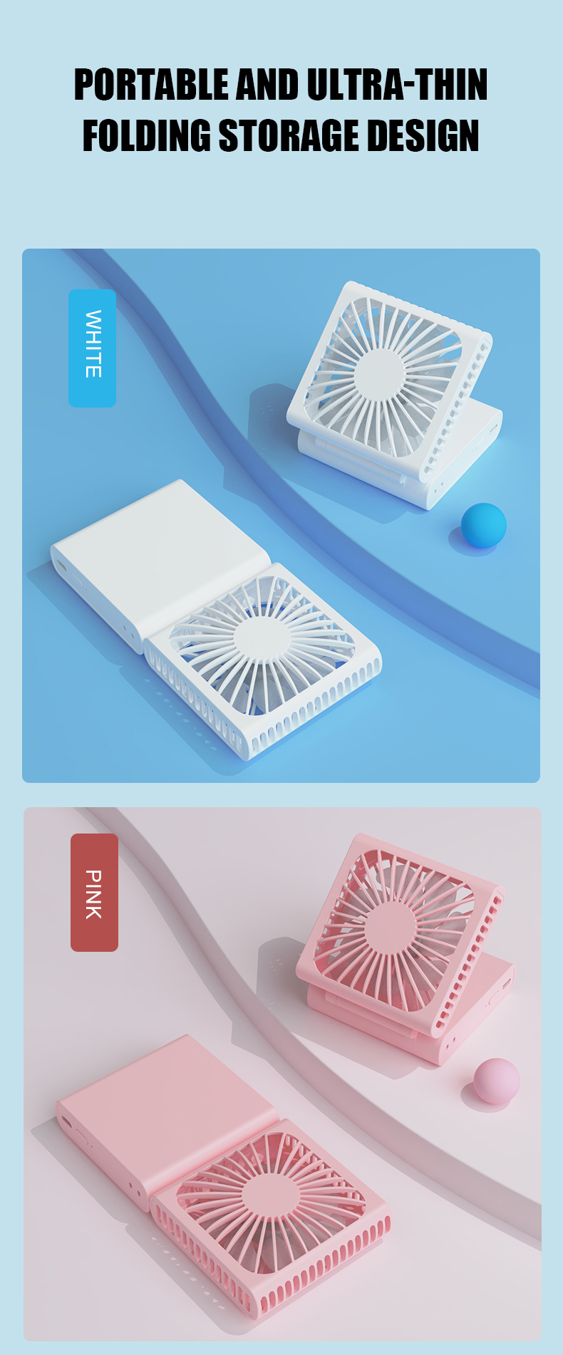 Innovative Products 2024 Rechargeable USB Small Personal Handheld Mini Portable Neck Fan for Kids Girls Boys Woman Outdoor