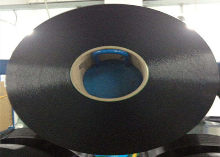 75D / 36F Dope Dyed Black Polyester Spun Yarn SD Mexico Market For Woven Label