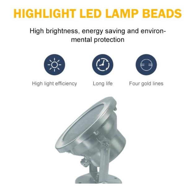 Фонтан сада 7000K 24V 6W IP68 привел света