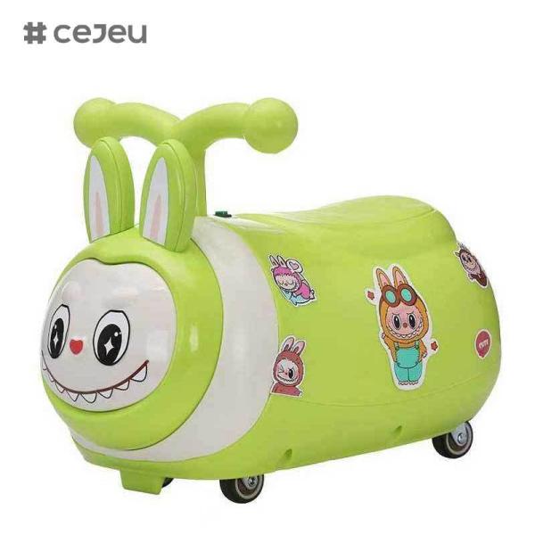 CJ-SL-616 Cute Indoor Electric Ride-on Car Toy for Kids Plastic Steering Wheel Swing Cars with Sliding Feature