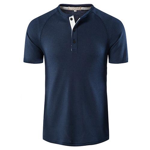 Summer New Cotton Loose Round Neck Men's Short Sleeve Solid T-Shirt