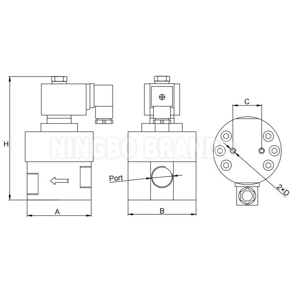 360 bar Économie d'énergie soupape électromagnétique haute pression 3/4' 12V 24V 110V 220V