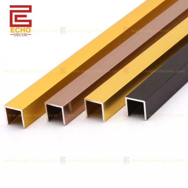 U Channel Aluminum Tile Trim Black Tile Edging Trim For Tiles