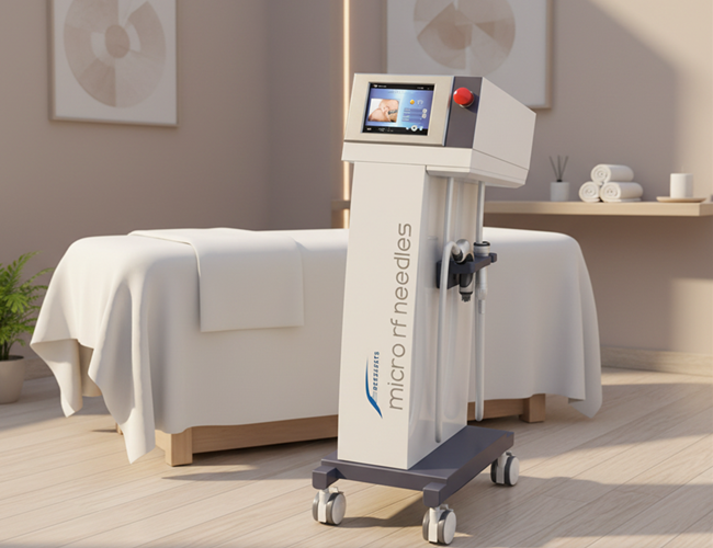 Vertical 2 Handles Microneedling RF Machine For Skin Tightening Anti Aging Scar Removal