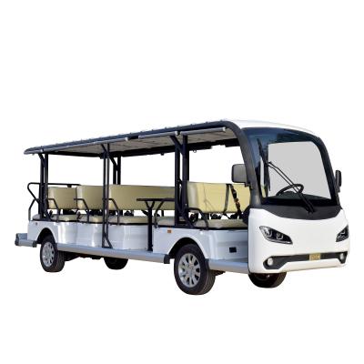 72V Lithium Battery Electric Vehicle Shuttle Bus 18 Passenger Open Buses For Sightseeing
