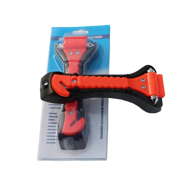 Car Emergency Tool Double Steel-Tipped Window Breaker and Safety Hammer for Red Vehicles