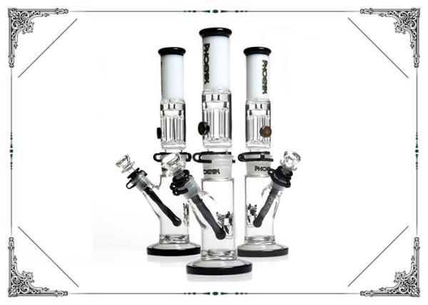 Borosilicate Glass Reinforced 8 Arm Pillar Perc Glass Bong With Freezable Coil