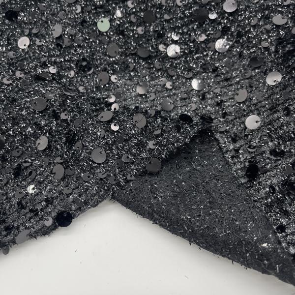 Waterproof Durable Embroidered Sequin Lace Fabric M18-002