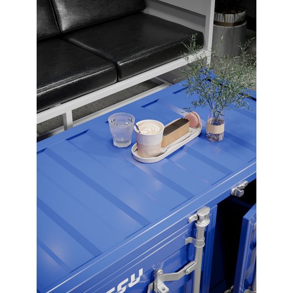 Industrial Oil Drum Table Customized Iron Tea Table Blue For Living Rooms, Gyms