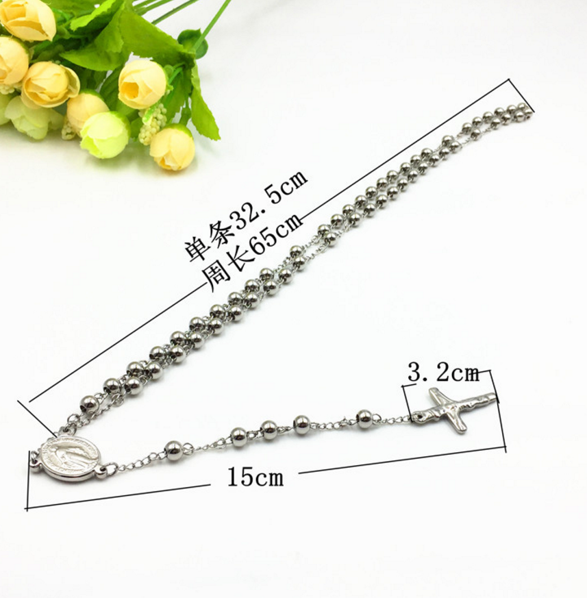 Religious Item Cross Pendant Rosary Necklace Catholic