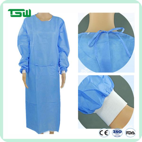 Elastic Knitted Cuff Disposable Nonwoven Isolation Gown