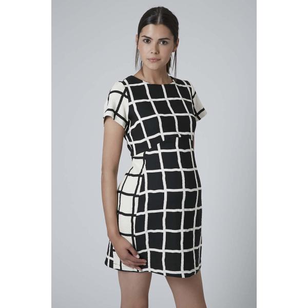 Windowpane Check Print maternity dresses for pregnance office lady