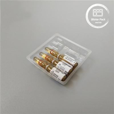 Customized Plastic Ampoule Medical Blister Packaging Tray for 1ml Vials Clear PVC Disposable