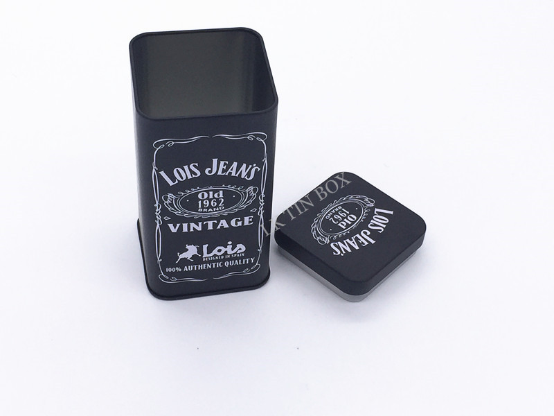 65x65x140Hmm Custom Printed Square Tin Box With Plug Lid For Clothes Packing