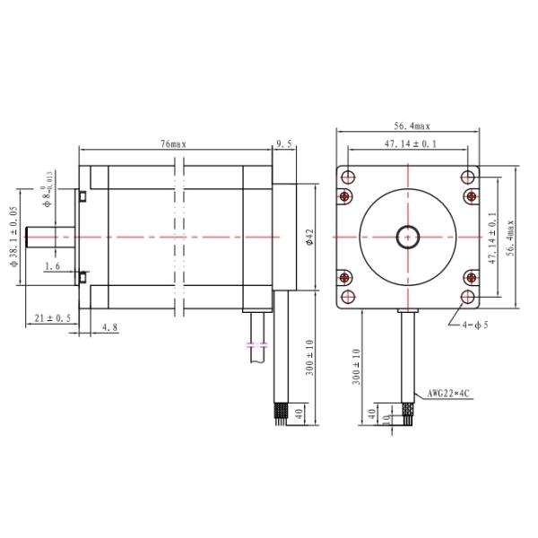 1.8 Степень Nema 23 Замкнутый цикл шаговой двигатель 2400mN.M 1024pps